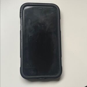 Black Iphone 11 Smartphone with Protective Case